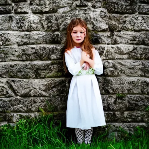 Image similar to portrait of girl dressed in white clothes countryside country style country house_fantasy character portrait