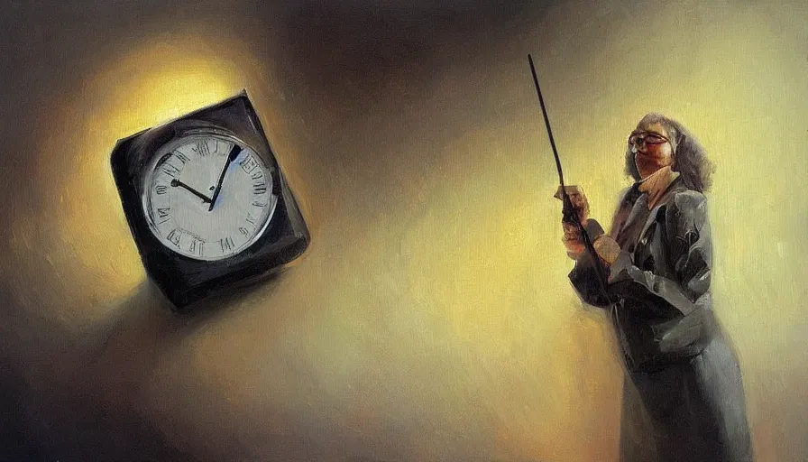 Image similar to time, clock, oil painting by jama jurabaev, brush hard, artstation, high quality, brush stroke