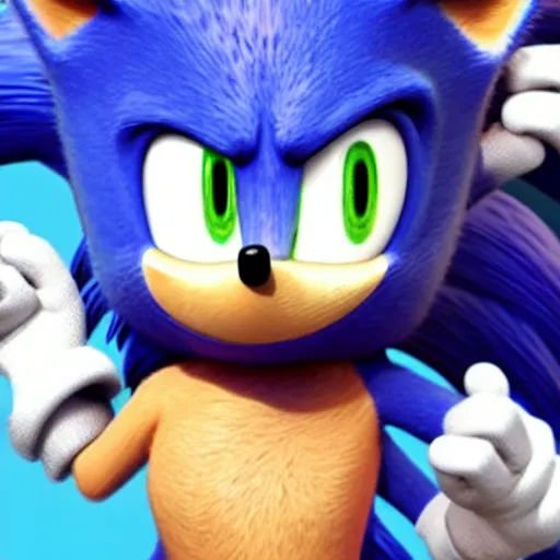 Image similar to a fusion of sonic the hedgehog and a hedge