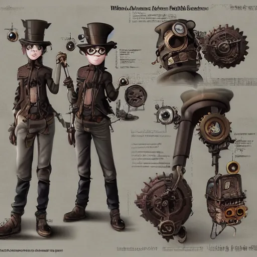 Image similar to a Steampunk minion from despicable me, character concept, character reference sheet. By Makoto Shinkai, Stanley Artgerm Lau, WLOP, Rossdraws, James Jean, Andrei Riabovitchev, Marc Simonetti, krenz cushart, Sakimichan, trending on ArtStation, digital art.