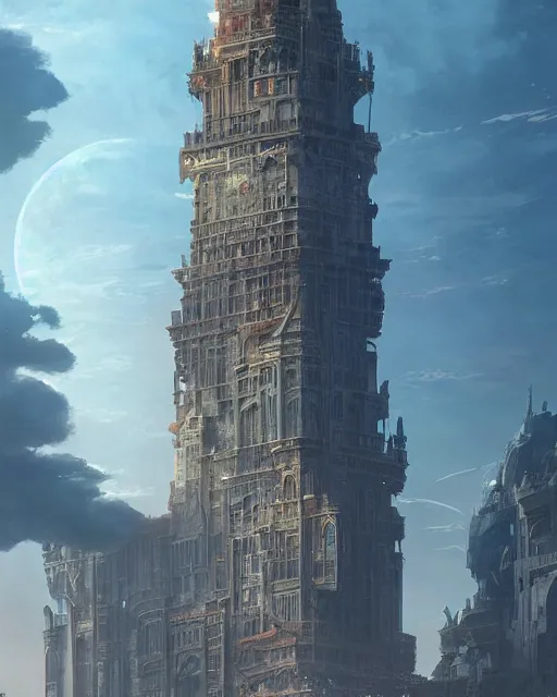 Prompt: the grand tower, architectural masterpiece, intricate complexity, by greg rutkowski, artgerm, ross tran, conrad roset, takato yomamoto. 4 k, beautiful, cinematic dramatic atmosphere
