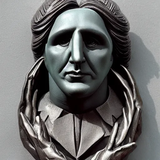 Prompt: Noel Fielding sculpture by Stanisław Szukalski