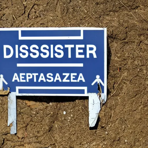 Prompt: disaster - area sign