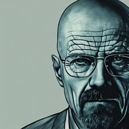 Prompt: a portrait of walter white with blood stains on his face, detailed, 4 k, accurate