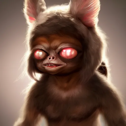 Prompt: gizmo the mogwai, award winning creature portrait photography, extremely detailed, artstation, 8 k, sensual lighting, incredible art, wlop, artgerm