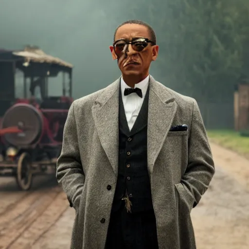 Prompt: gus fring played by Giancarlo esposito in peaky blinders, 4k,