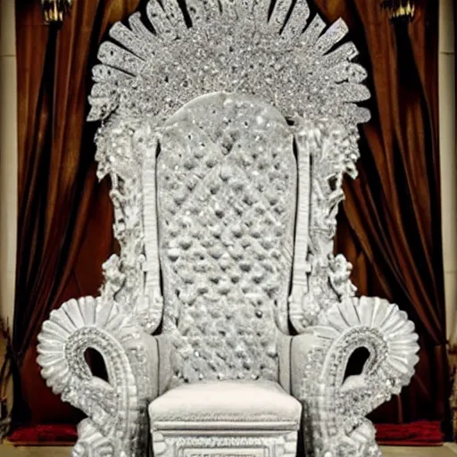 Prompt: majestic throne made of millions of diamonds and zaphires