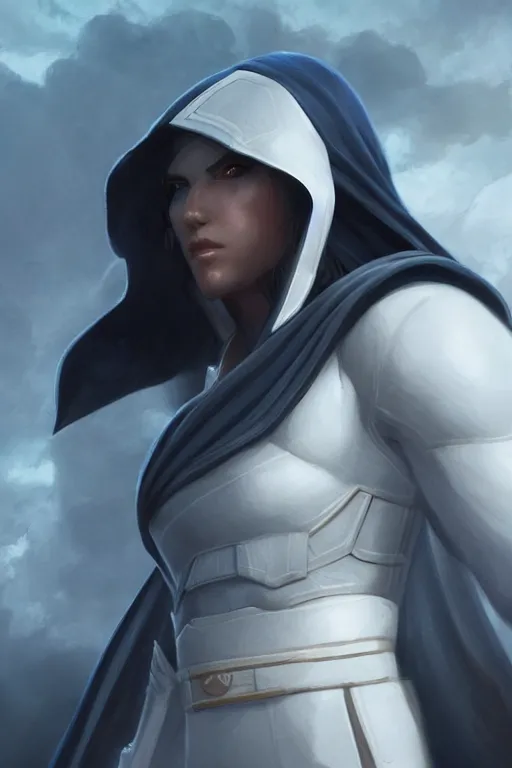 Prompt: characters portrait of Revan mixed with Moon knight by ArtGerm and Tom Bagshaw, merged character, Full body shot, cinematic opening shot, 4k, highly detailed, cinematic lighting