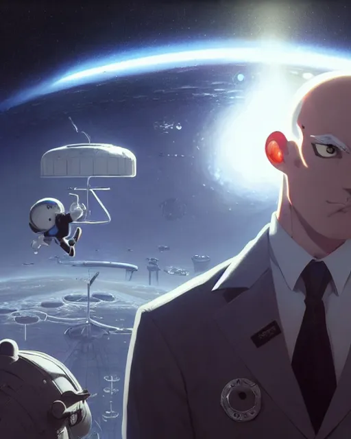 Prompt: gigachad luigi wearing a suit in the space lab, fantasy character portrait, ultra realistic, anime key visual like saitama, concept art, intricate details, highly detailed by greg rutkowski, ilya kuvshinov, gaston bussiere, craig mullins, simon bisley