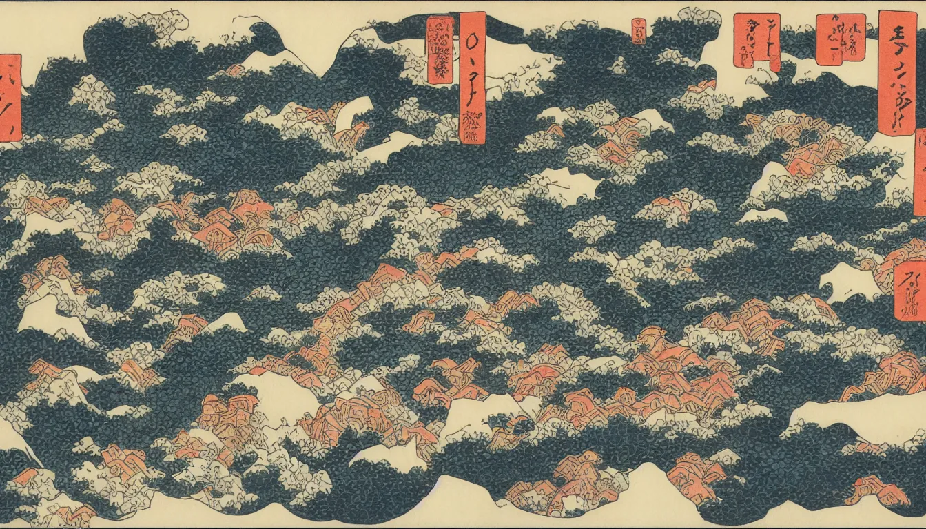 Image similar to tokyo by hokusai