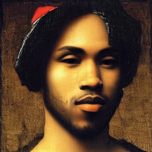 Image similar to frank ocean by leonardo da vinci