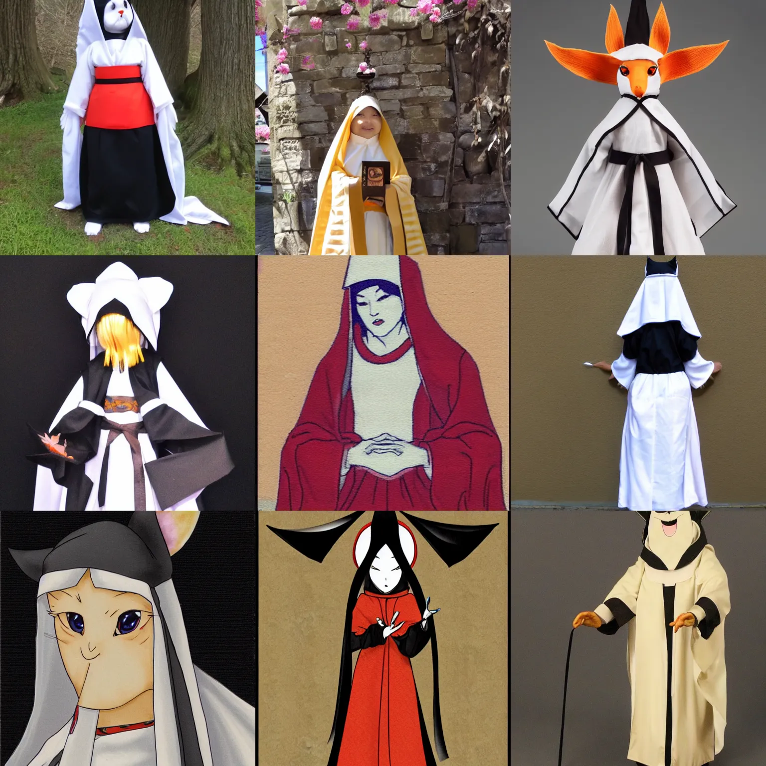 Prompt: A kitsune nun