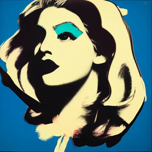 Prompt: female portrait in oil by james jean, by andy warhol, by roy lichtenstein