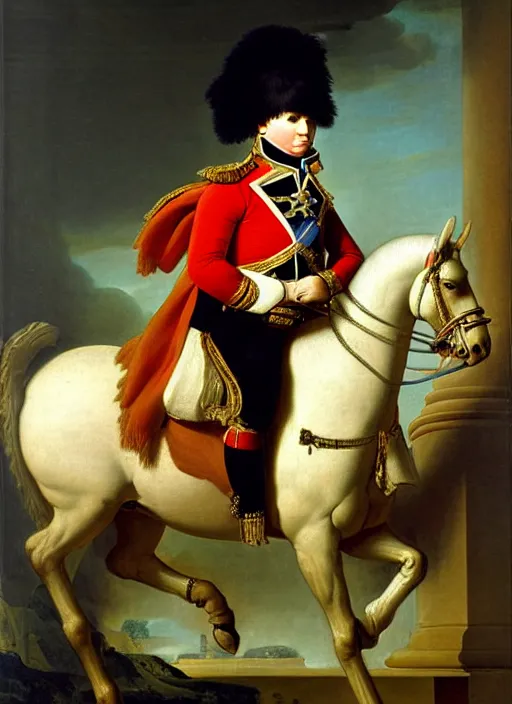 Image similar to grandiose epic portrait of napoleon bonaparte, french emperor, detailed painting by francois gerard and jacques louis david