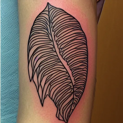 Image similar to thin lines, tattoo stencil of a monstera deliciosa leaf, intricate lines, elegant