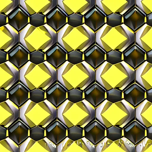 Image similar to yellow crystal gem, hexagonal, digital art, neutral background