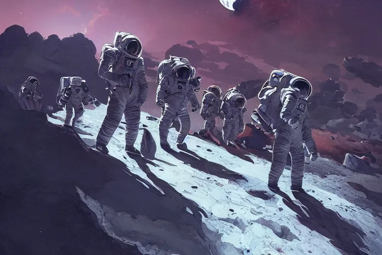 Image similar to a beautiful artwork illustration, astronauts with flashlights stand in front of a giant obsidian monolith on the moon, by greg rutkowski and jesper ejsing and raymond swanland, featured on artstation, wide angle, vertical orientation