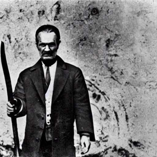Prompt: post - apocalyptic mustafa kemal ataturk holding a katana