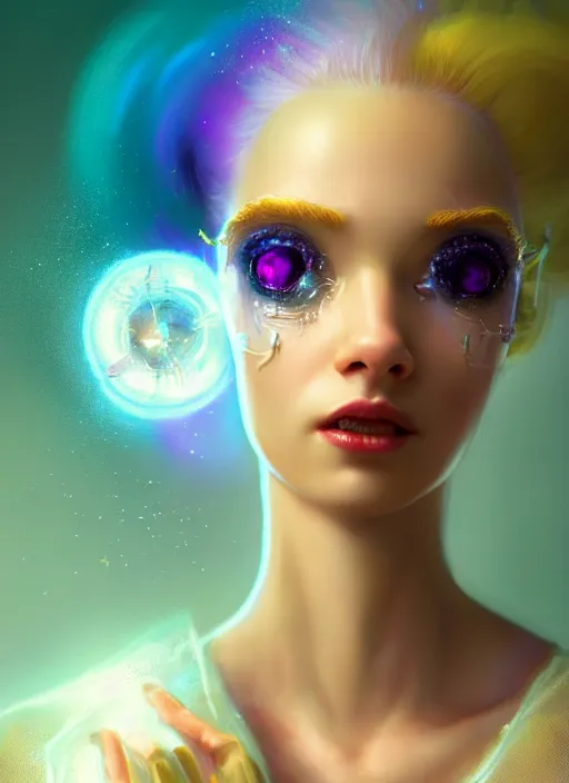 Image similar to pixar portrait 8 k photo, beautiful shiny white rich galactic prima ballerina clowncore russian cyborg college girl, golden ratio details, sci - fi, fantasy, cyberpunk, intricate, decadent, highly detailed, digital painting, ever after high, octane render, artstation, concept art, smooth, sharp focus, illustration, art by artgerm, loish, wlop