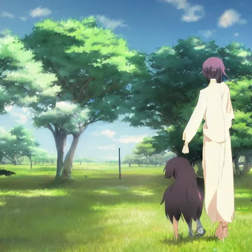 Image similar to Fateful Meeting of Two Soulmates, Anime concept art by Makoto Shinkai