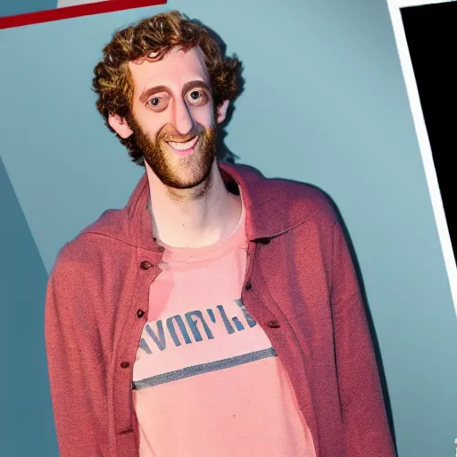 Prompt: thomas middleditch blonde hair smoking weed