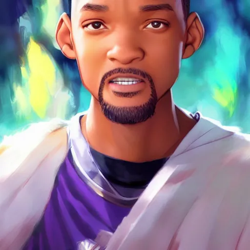 Image similar to will smith anime style, artwork by cushart, krenz, studio ghibli