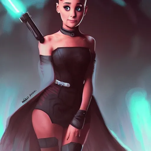 Prompt: Ariana Grande as a Sith, Star Wars concept art, artstation, dark themes, dramatic lighting-n 9