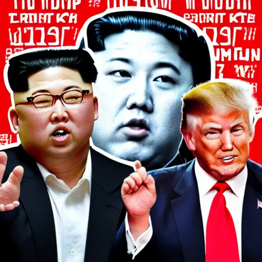 Image similar to movie poster with donald trump and kim jong un
