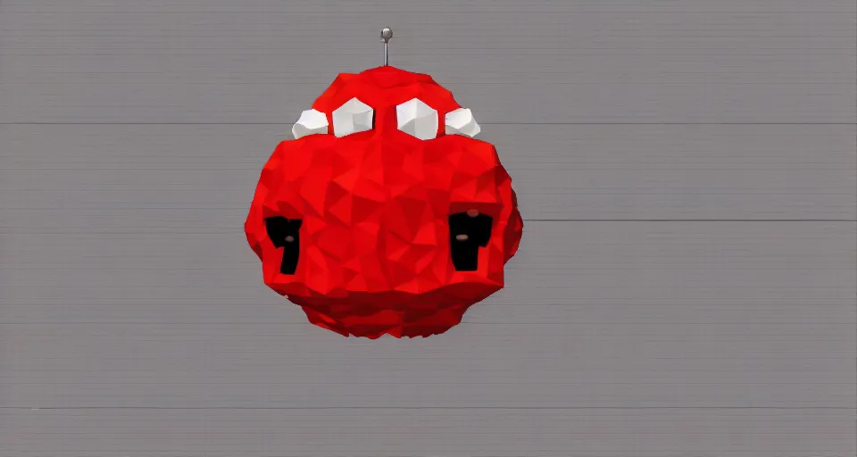 Image similar to Screenshot of a low-poly 3d version of Meatwad from Aqua Teen Hunger Force as a 3d NPC in the 3d videogame 'Super Mario 64' on the 'Nintendo-64' game console.