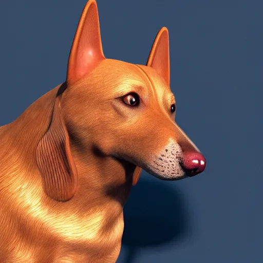 Image similar to 3 d render of a dog, 4 k, game model