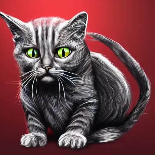 Prompt: Schrodinger cat, quantum mechanics, highly detailed, smooth, artstation, digital illustration
