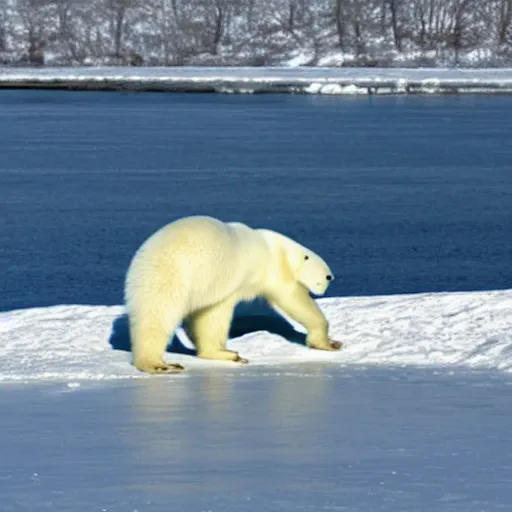 Prompt: A polar bear in Quebec city