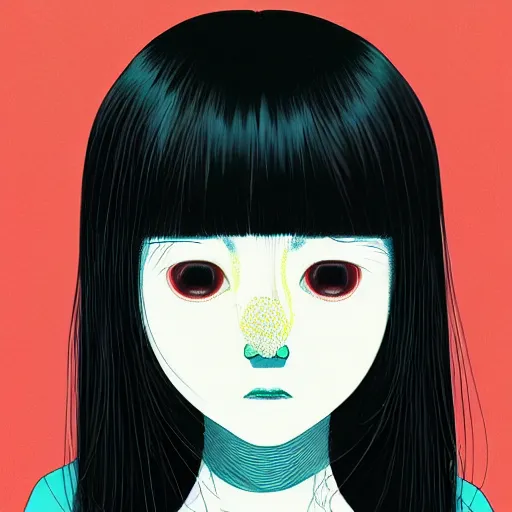 Image similar to a portrait of a girl by inio asano, beeple and james jean, chiho aoshima color scheme