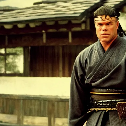 Image similar to a film still of Kurt angle as samurai