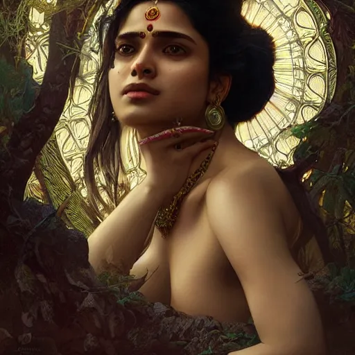 Image similar to south indian woman lower back, ultra realistic, concept art, intricate details, eerie, horror, highly detailed, photorealistic, octane render, 8 k, unreal engine. art by artgerm and greg rutkowski and alphonse mucha