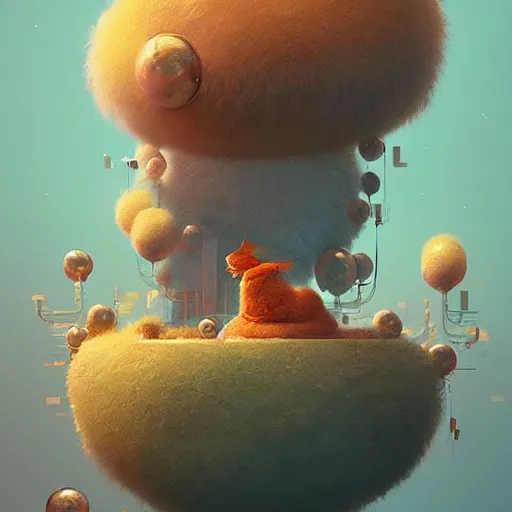 Image similar to fluff, cute:: by beeple and James Gilleard and Justin Gerard :: ornate, dynamic, particulate, intricate, elegant, highly detailed, centered, artstation, smooth, sharp focus, octane render, 3d