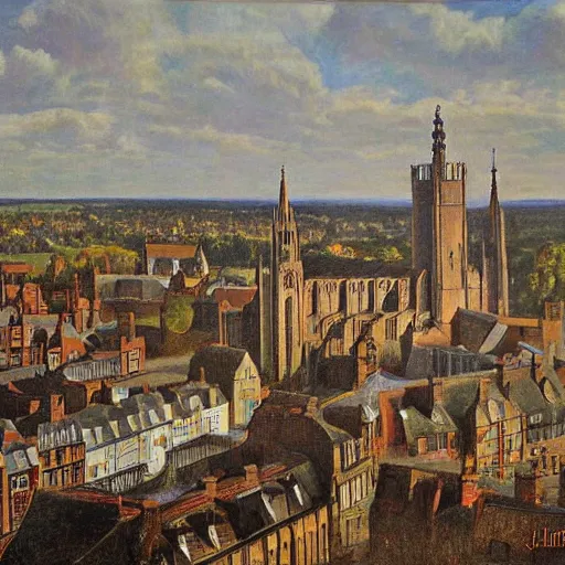 Prompt: Norwich by James Gurney