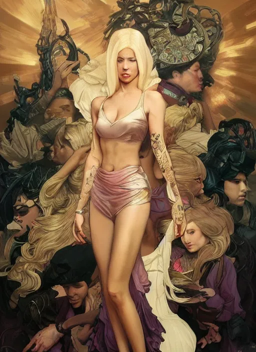 Image similar to rap battle rap god eminem, black velvet, diamond and rose quartz, full body view, beautiful high quality realistic fantasy art, trending on artstation by artgerm and greg rutkowski and alphonse mucha