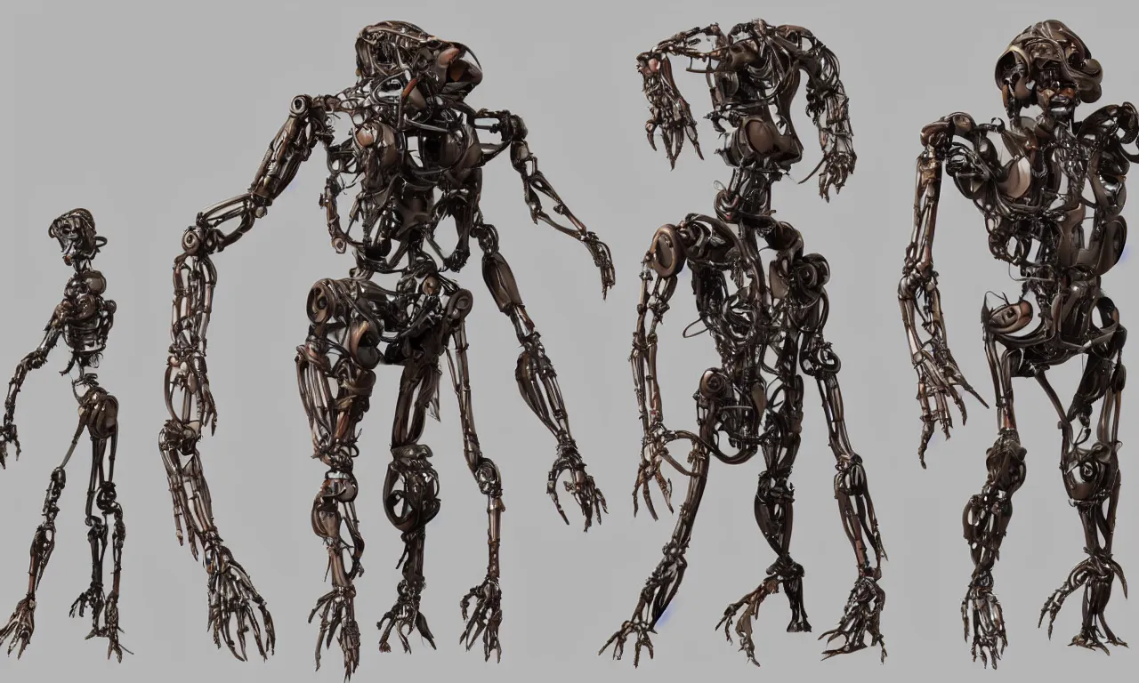 Prompt: a full body bio fauna robotic creature realistic, zbrush