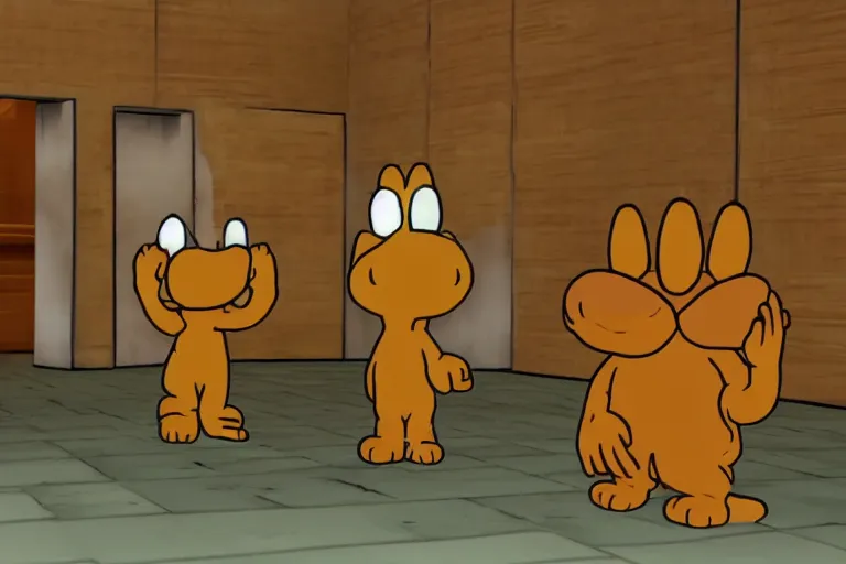 Prompt: garfield in SCP containment cell