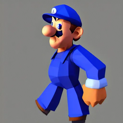 Image similar to low poly luigi