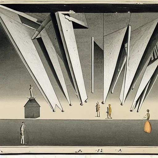 Image similar to a parade of disconnected images : obscure corners of nameless interiors, astronomical diagrams projecting the distances between celestial bodies, a painting by giorgio de chirico, a list of unpopular anagrams.