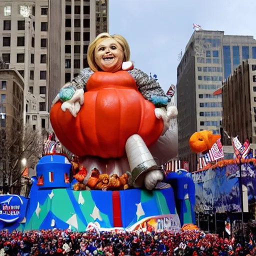 Image similar to hillary clinton float in the macy's thanksgiving parade