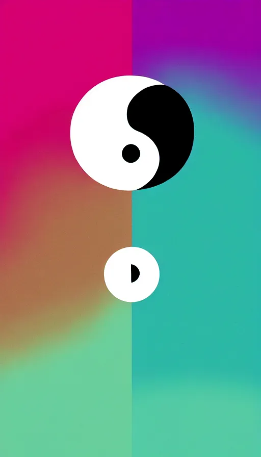 Prompt: Abstract representation of ying Yang concept, by Kurzgesagt,