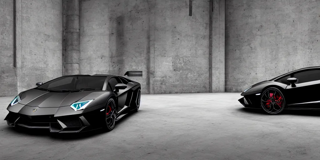 Image similar to Black Color Of A Lamborghini Aventador, unreal 5, hyperrealistic, realistic, photorealistic, dynamic lighting, highly detailed, cinematic landscape, studio landscape, studio lighting