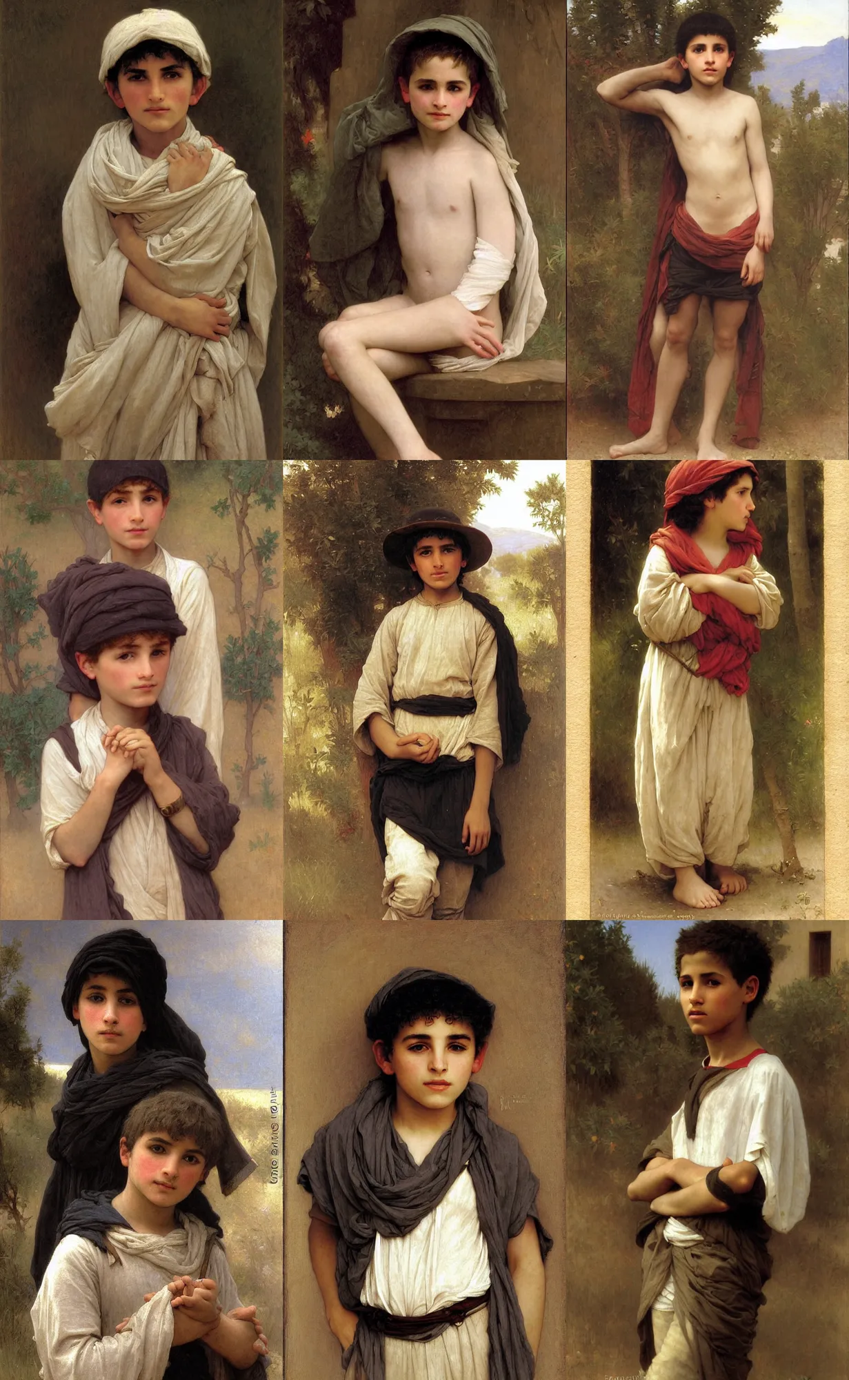 Prompt: 14 yo berber boy, bouguereau and bowater