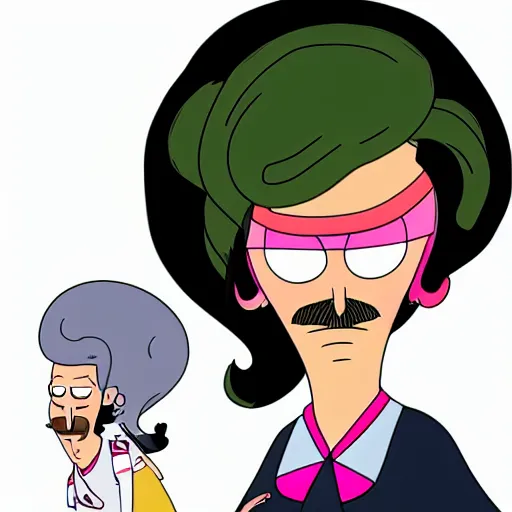 Prompt: bob belcher as a drag queen in the style of Bob's Burgers, deviantart, artstationHQ, detailed