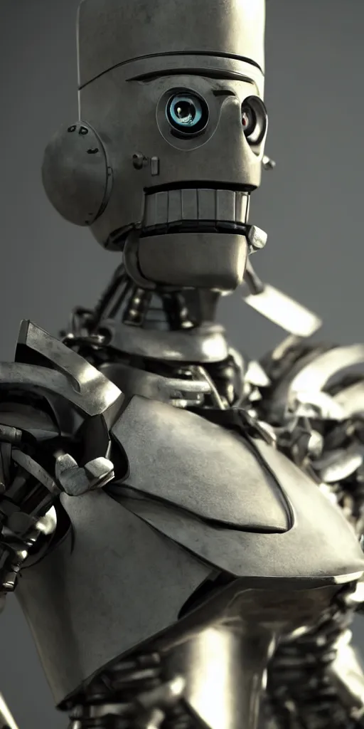 Image similar to bender in a live action movie, 3 d rendered, 3 d rendering, dramatic lighting, unreal engine