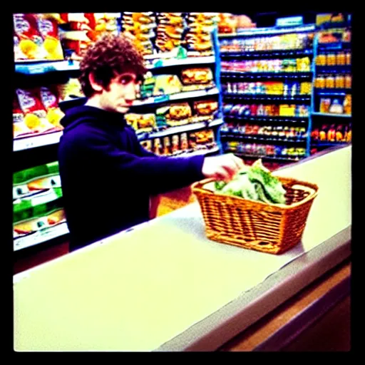 Prompt: “ bilbo baggins bagging groceries ”