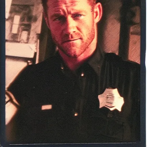 Image similar to Polaroid image of Max Martini as cop